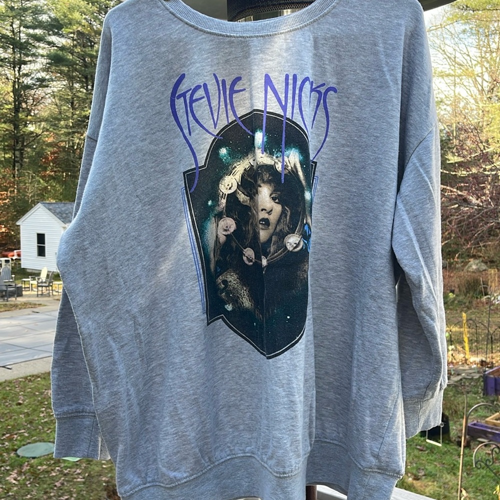 Stevie Nicks Tunic sweatshirt - cozy fleece grey